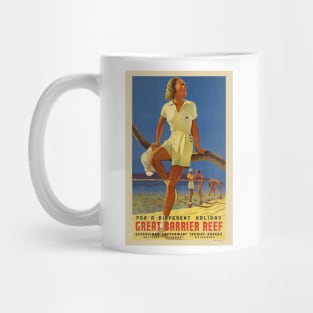 Great Barrier Reef Australia Vintage Poster 1934 Mug